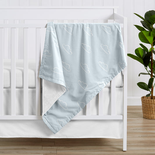 Airplane Red and Blue Collection Baby Blanket - Cloud Print