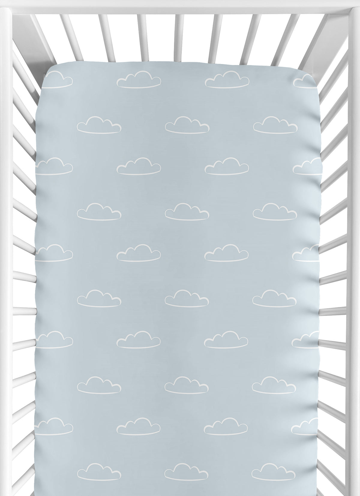 Airplane Red and Blue Collection Crib Sheet - Cloud Print
