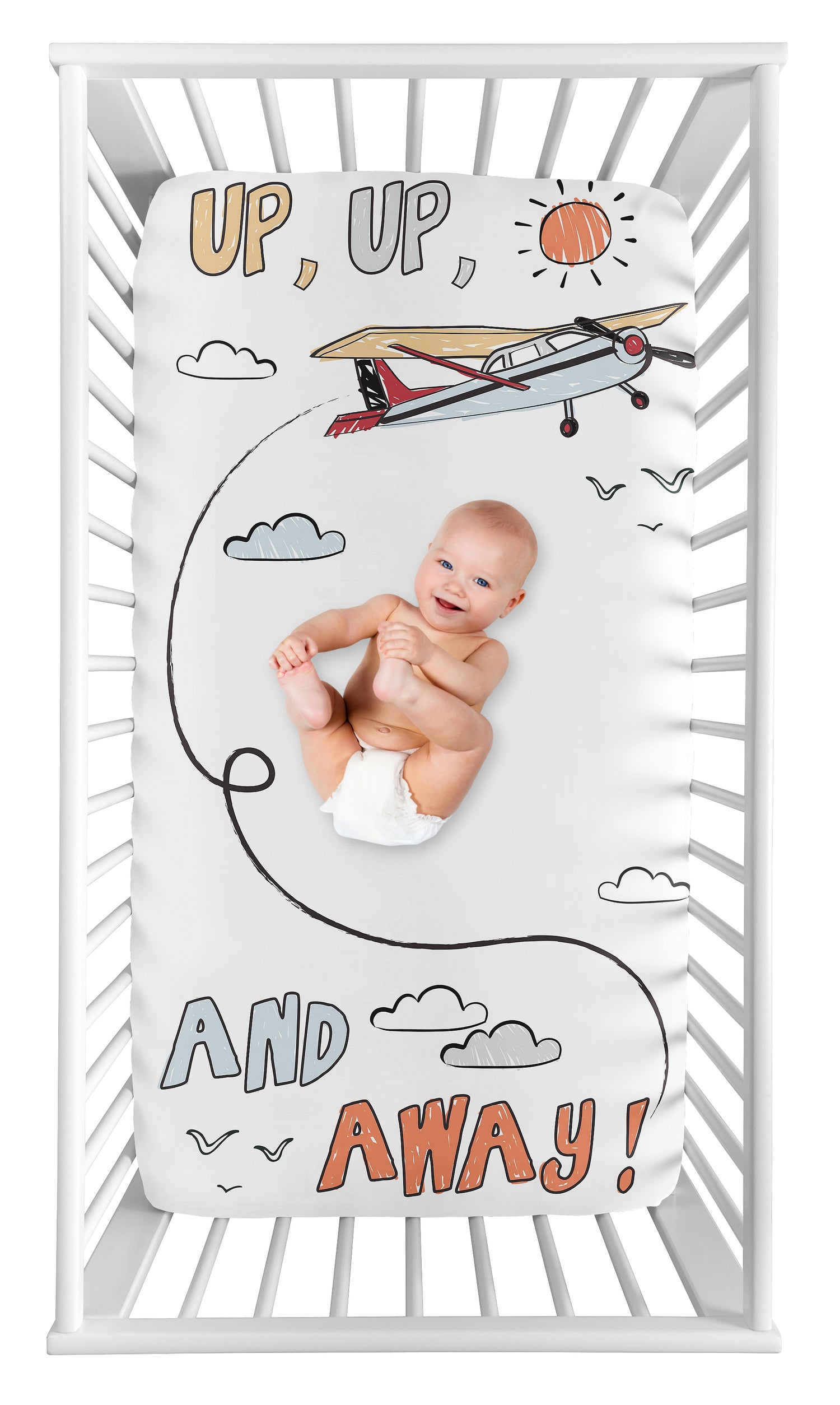Airplane Red and Blue Collection Photo Op Crib Sheet