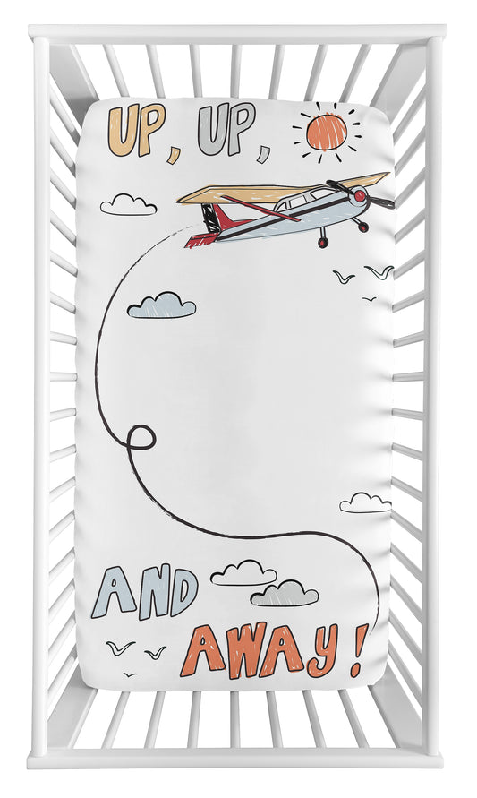 Airplane Red and Blue Collection Photo Op Crib Sheet