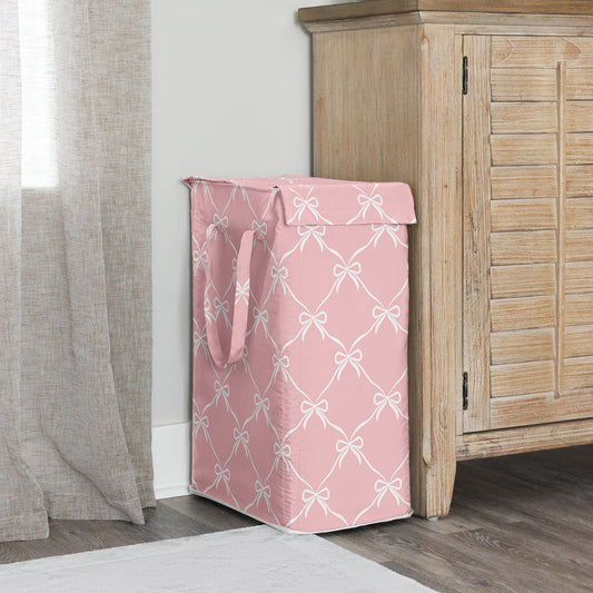 Ballerina and Ballet Pink Bows Collection Laundry Hamper with Handles