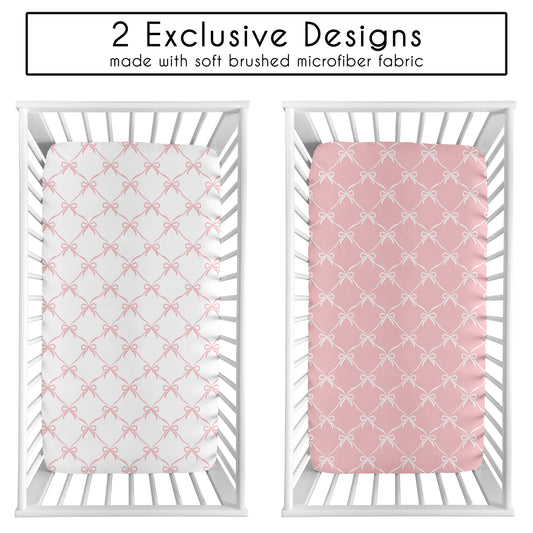 Ballerina and Ballet Bows Collection 2 Pack Crib Sheets