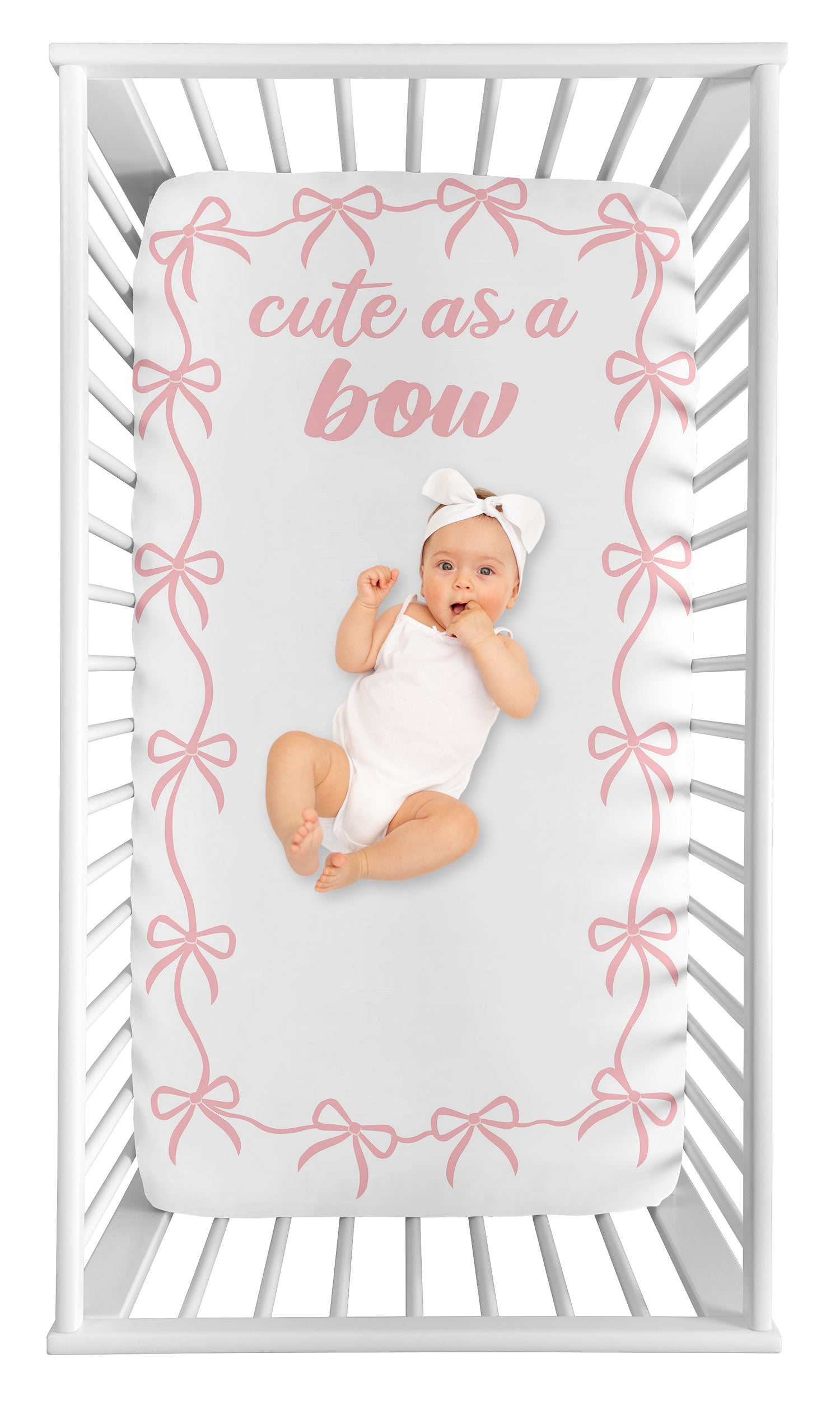 Ballerina and Ballet Bows Collection Photo Op Crib Sheet