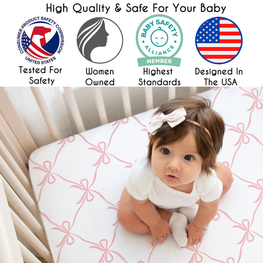 Ballerina and Ballet Bows Collection 3 Pack Crib Sheets