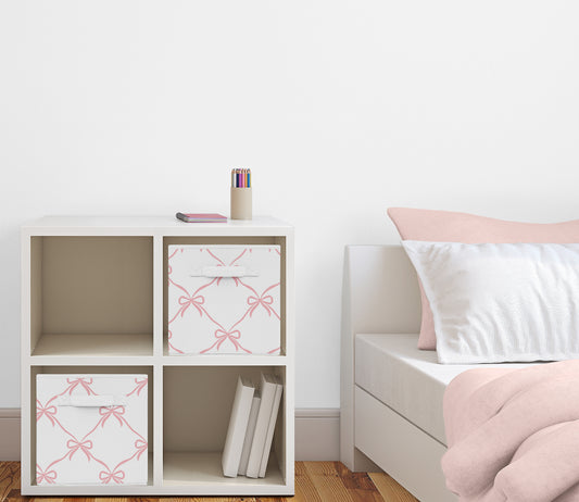 Ballerina and Ballet Bows Collection Foldable Fabric Storage Bins