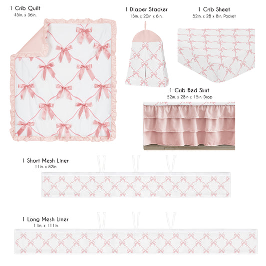 Ballerina and Ballet Bows Collection Sweet Jojo Designs 6 Piece Crib Bedding + BreathableBaby Breathable Mesh Liner