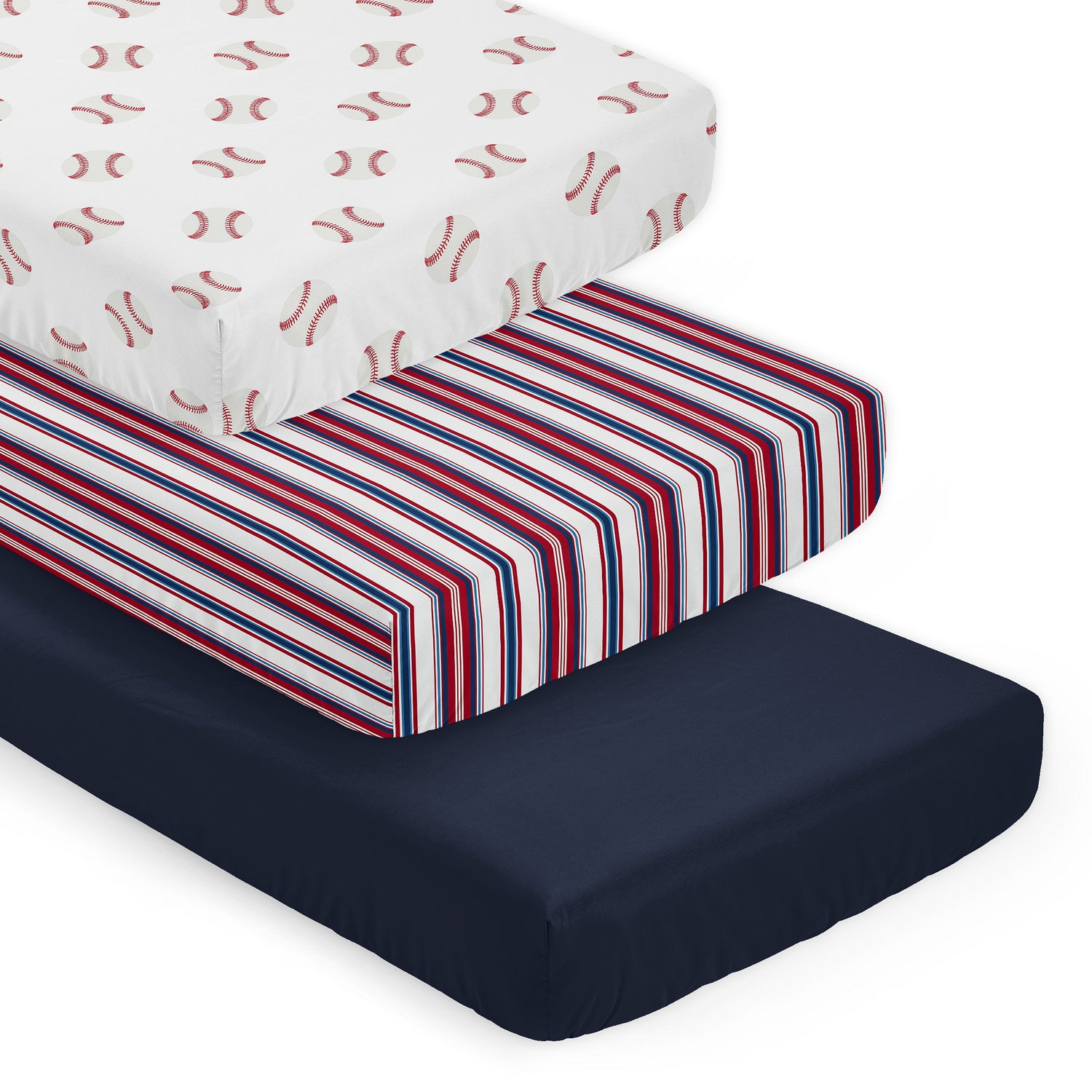 Baseball Patch Collection 3 Pack Crib Sheets