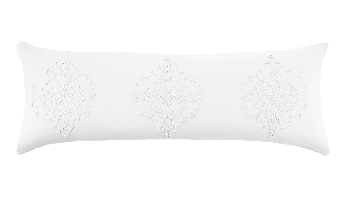 Bohemian White Collection Full Length Body Pillow Cover