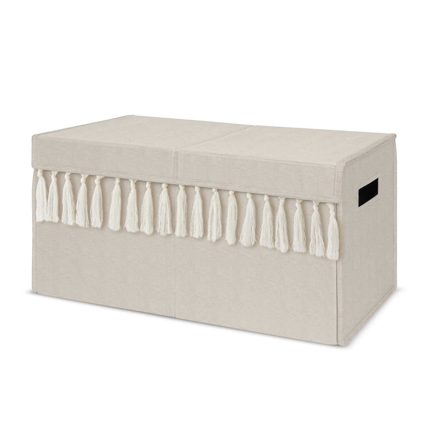 Boho Fringe Linen Collection Fabric Toy Bin Storage