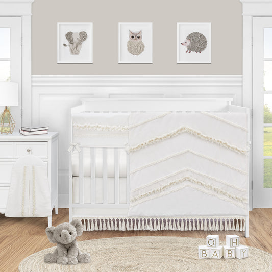Boho Fringe Collection Crib Bed Skirt