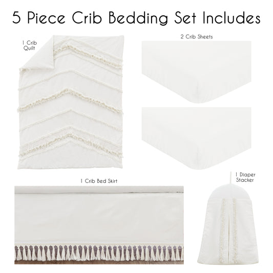 Boho Fringe Collection 5 Piece Crib Bedding