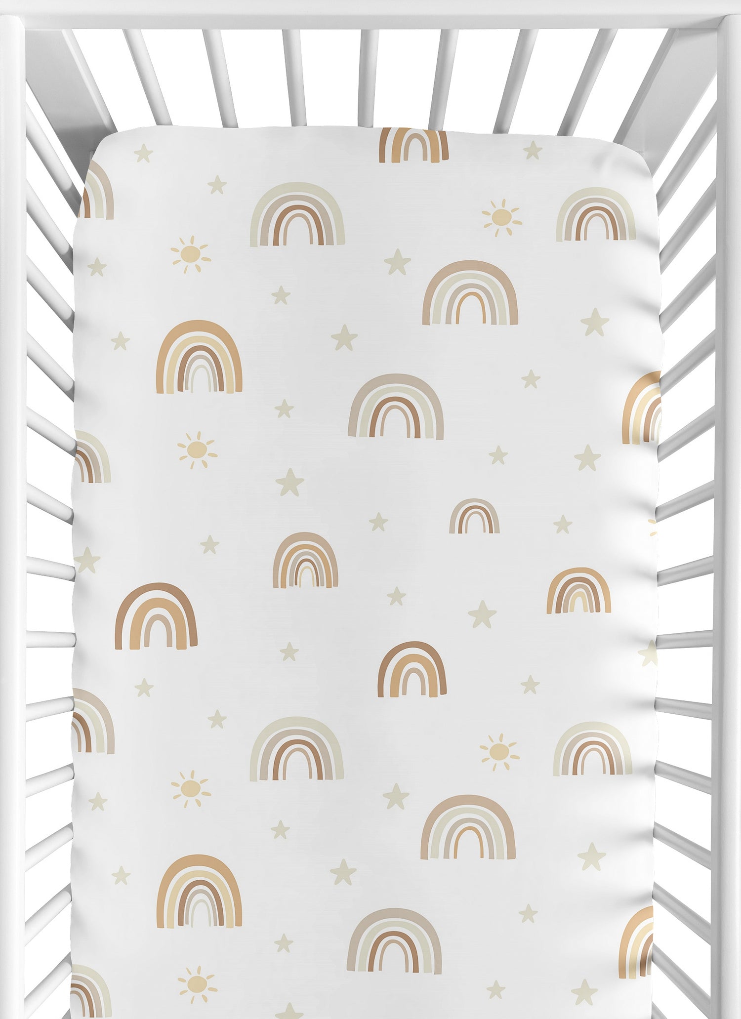 Boho Rainbow Neutral Collection Crib Sheet