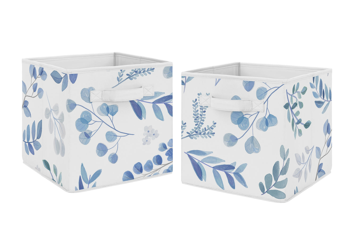 Botanical Blue Collection Foldable Fabric Storage Bins