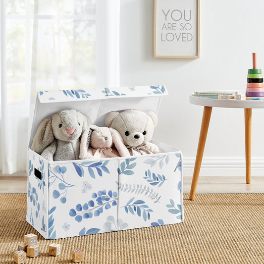 Botanical Blue Collection Fabric Toy Bin Storage