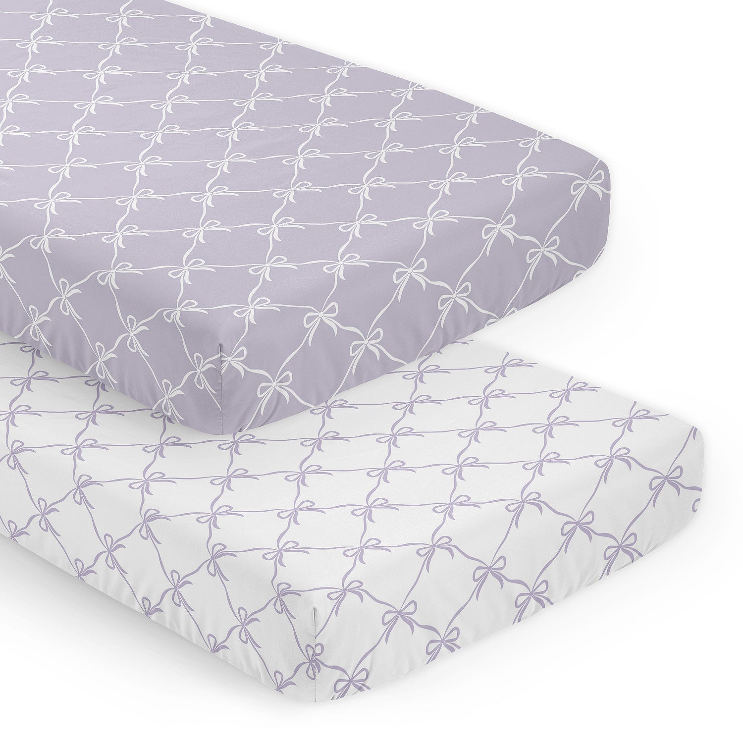 Ballerina and Ballet Bows Purple Collection 2 Pack Crib Sheets