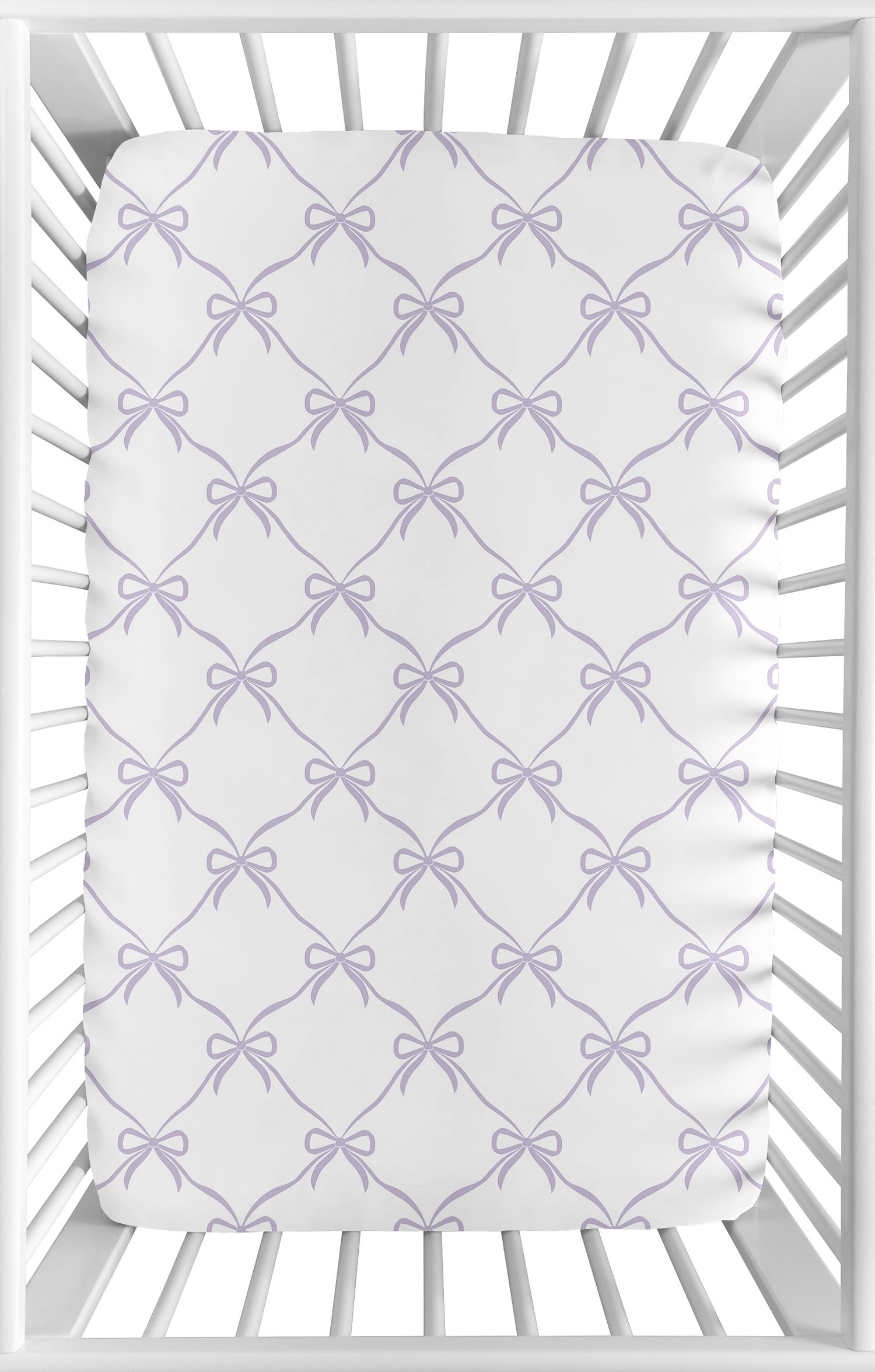 Ballerina and Ballet Bows Purple Collection Mini Crib Sheet