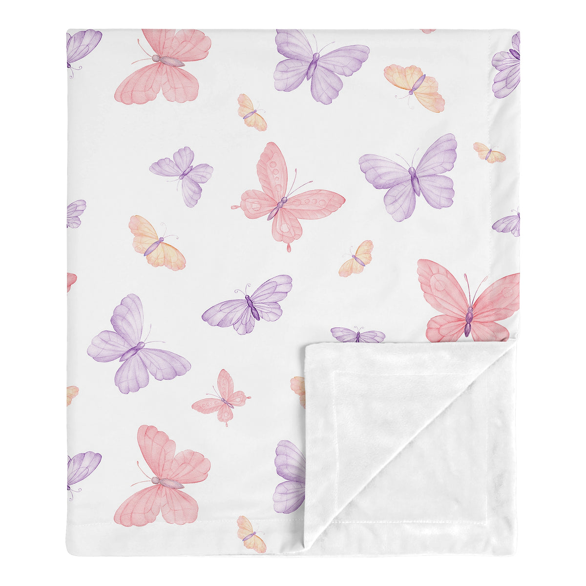 Butterfly Blush Pink and Purple Collection Baby Blanket