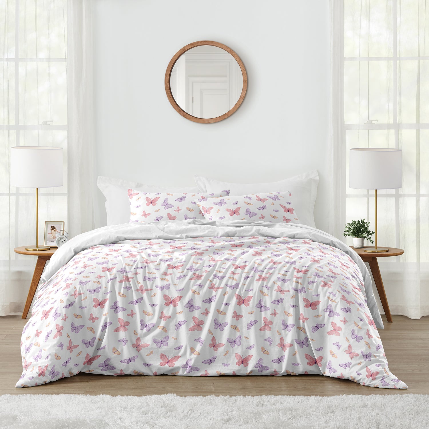 Butterfly Blush Pink and Purple Collection Full/Queen Bedding