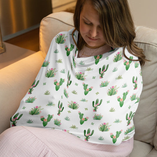 Cactus Floral Collection Multi Use Baby Car Seat and Nursing Cover