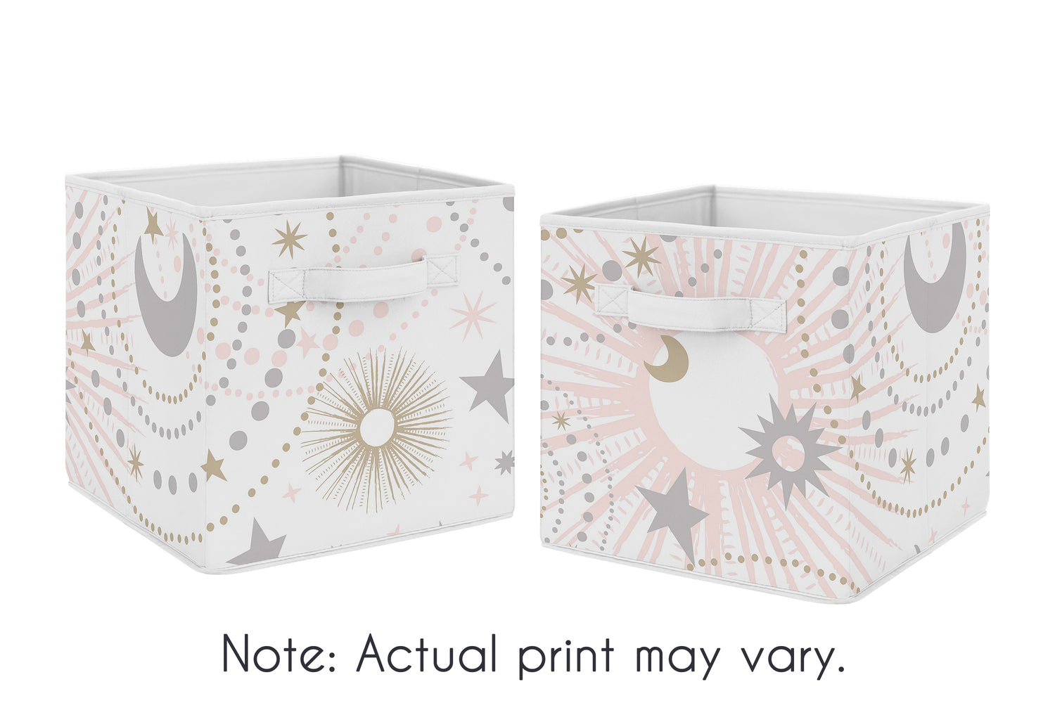 Celestial Pink and Gold Collection Foldable Fabric Storage Bins