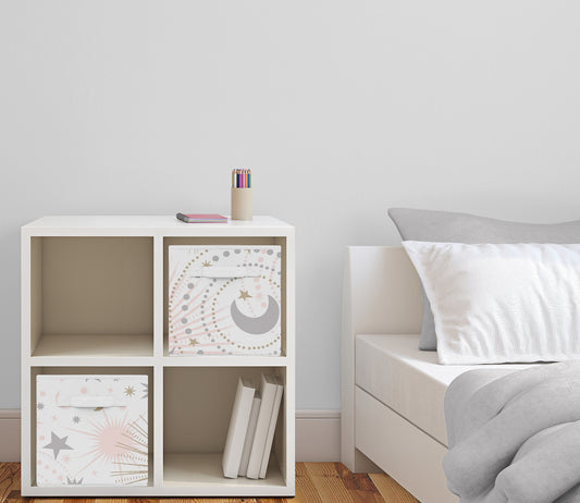 Celestial Pink and Gold Collection Foldable Fabric Storage Bins