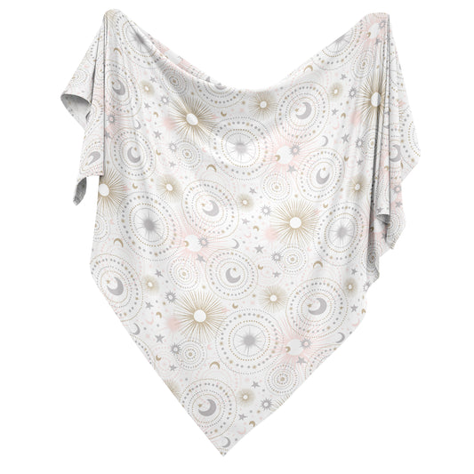 Celestial Pink And Gold Collection Baby Swaddle Blanket