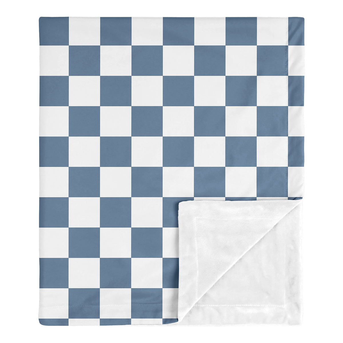 Gingham Checkered Plaid Collection Baby Blanket - Blue and White