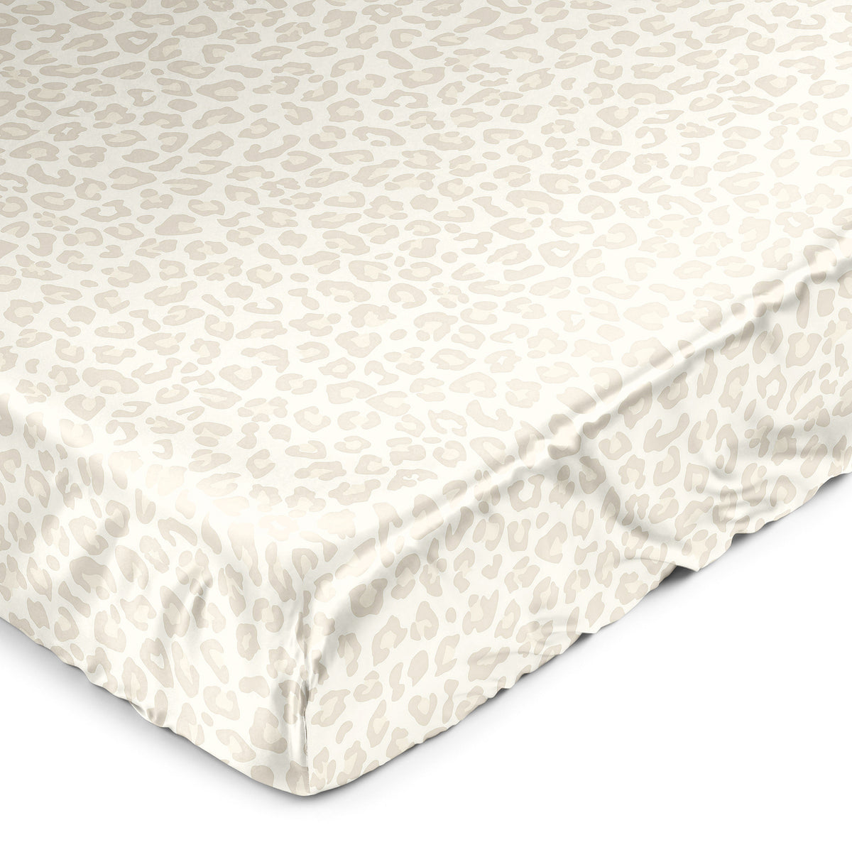 Cheetah Ivory and Gold Collection Satin Fitted Crib Sheet