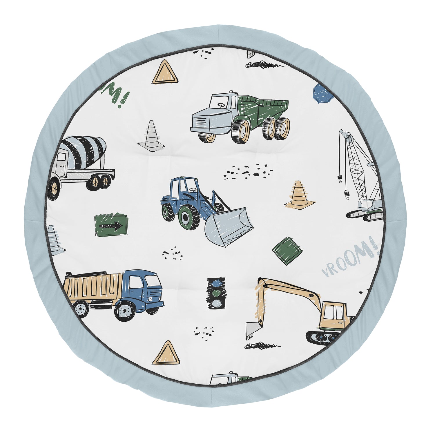 Construction Truck Green and Blue Collection Playmat