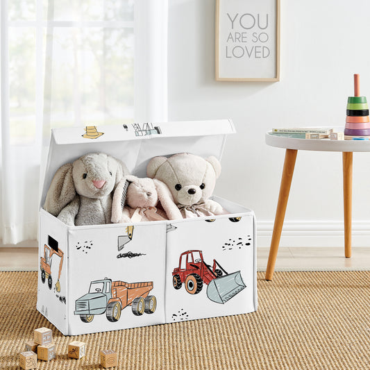 Construction Truck Collection Fabric Toy Bin Storage