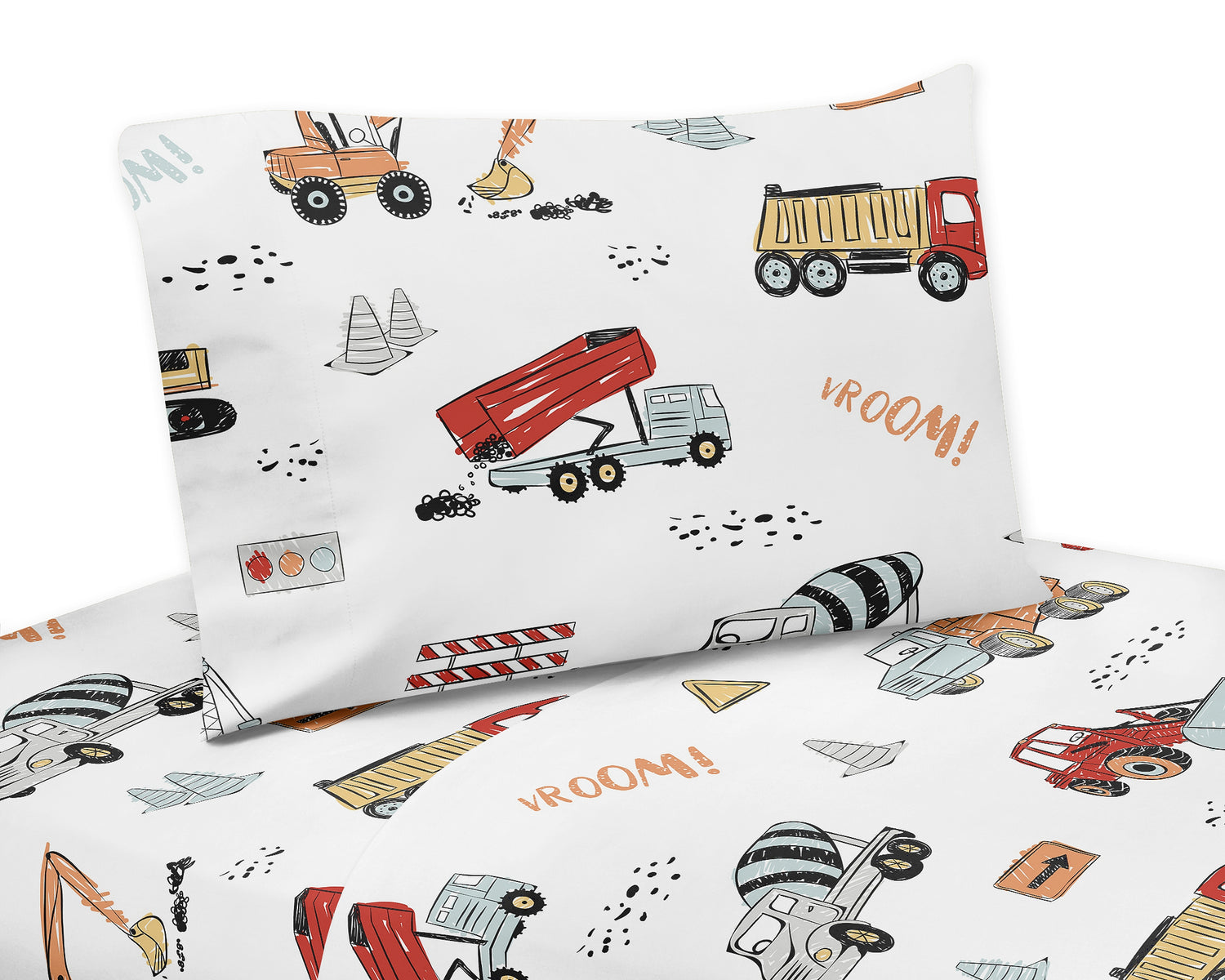 Construction Truck Collection Queen Sheet Set