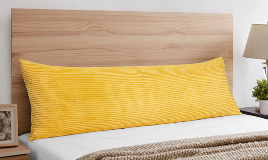 Mustard Yellow Corduroy Collection Full Length Body Pillow Cover
