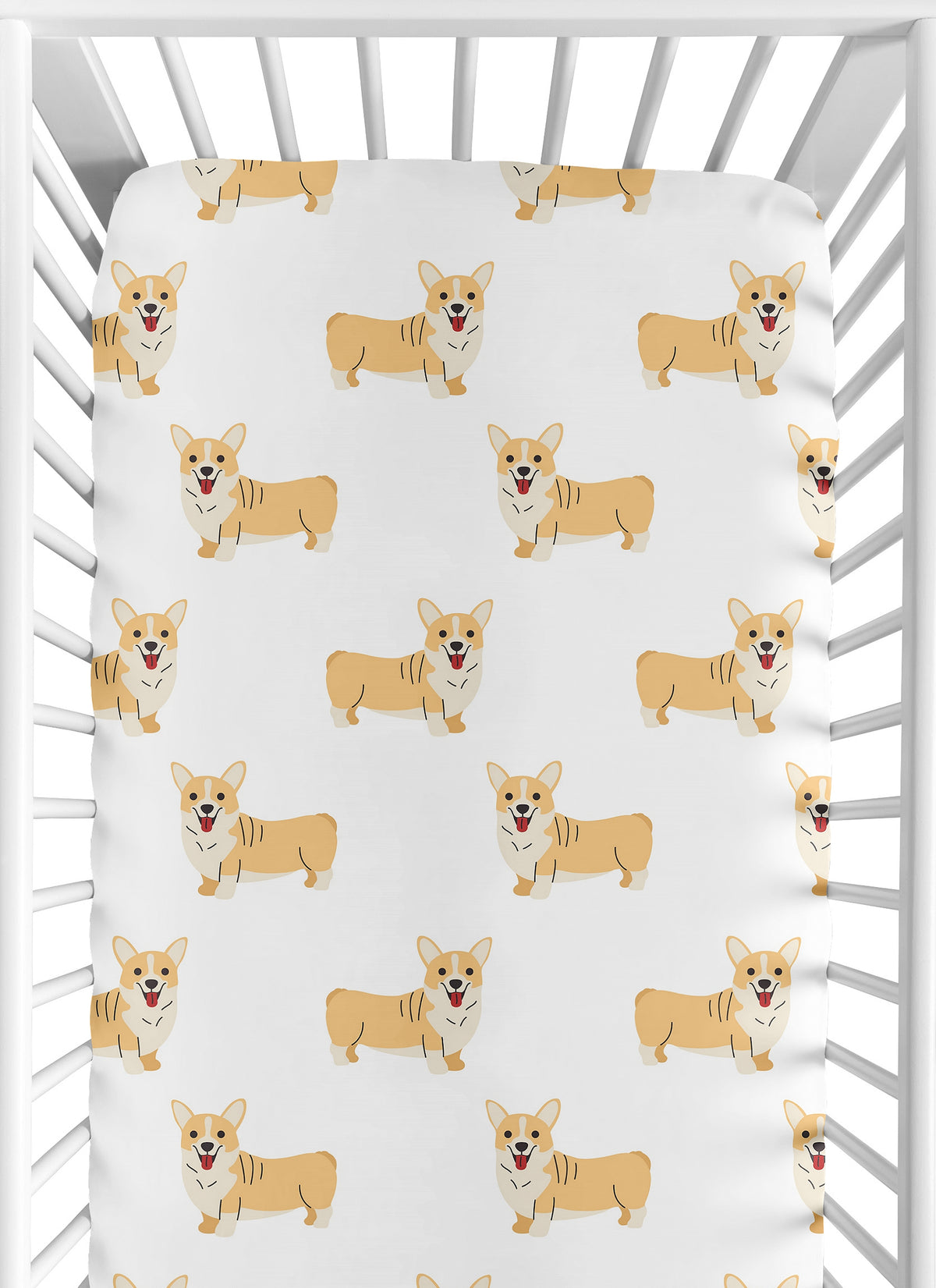 Cartoon Puppy Dog Collection Corgi Crib Sheet