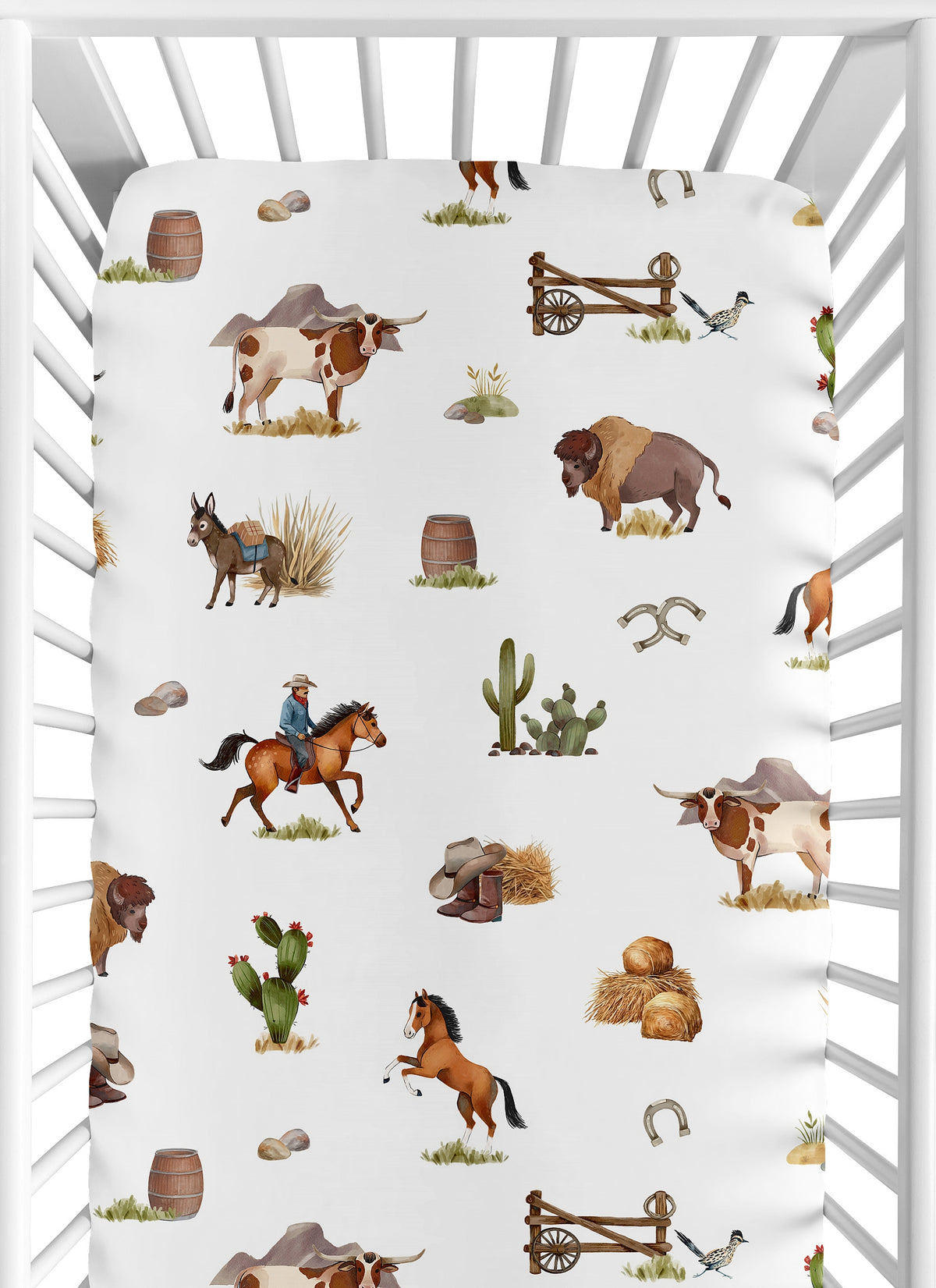Country Western Collection Crib Sheet