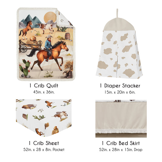 Country Western Collection 4 Piece Crib Bedding
