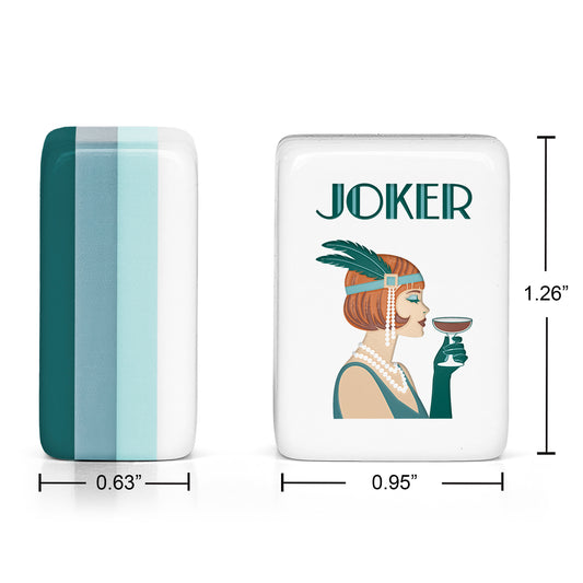 Blue Art Deco Collection American Mahjong Tile Set (160pc) 1.26in. Layered Acrylic with Travel Bag