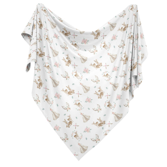 Deer Floral Collection Baby Swaddle Blanket