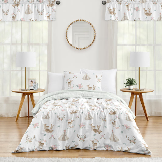 Deer Floral Collection Twin Bedding