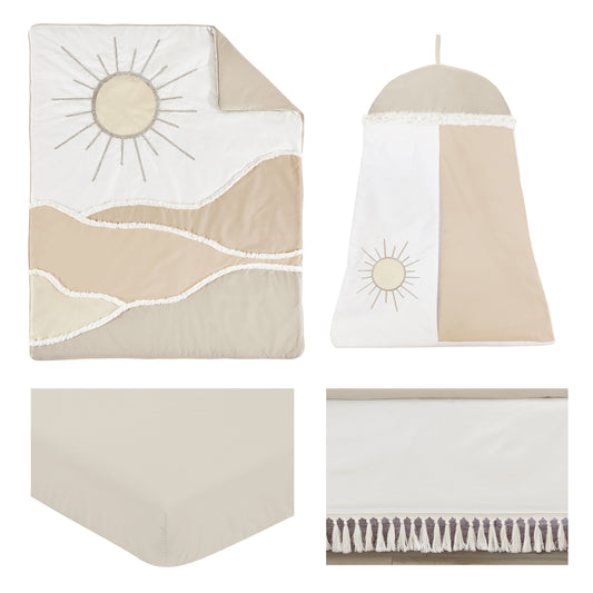 Desert Sun Taupe Collection 4 Piece Crib Bedding
