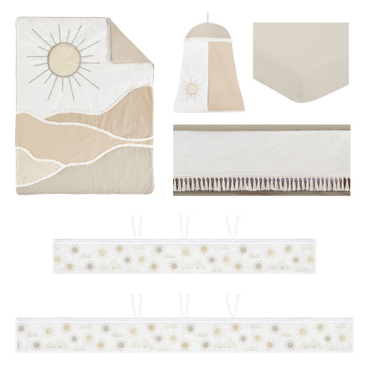 Desert Sun Taupe Collection Sweet Jojo Designs 6 Piece Crib Bedding + BreathableBaby Breathable Mesh Liner