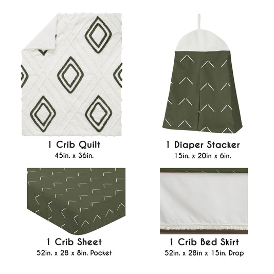 Diamond Tuft 4 Piece Crib Bedding