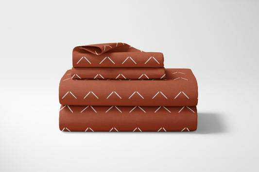 Diamond Tuft Orange Collection Queen Sheet Set
