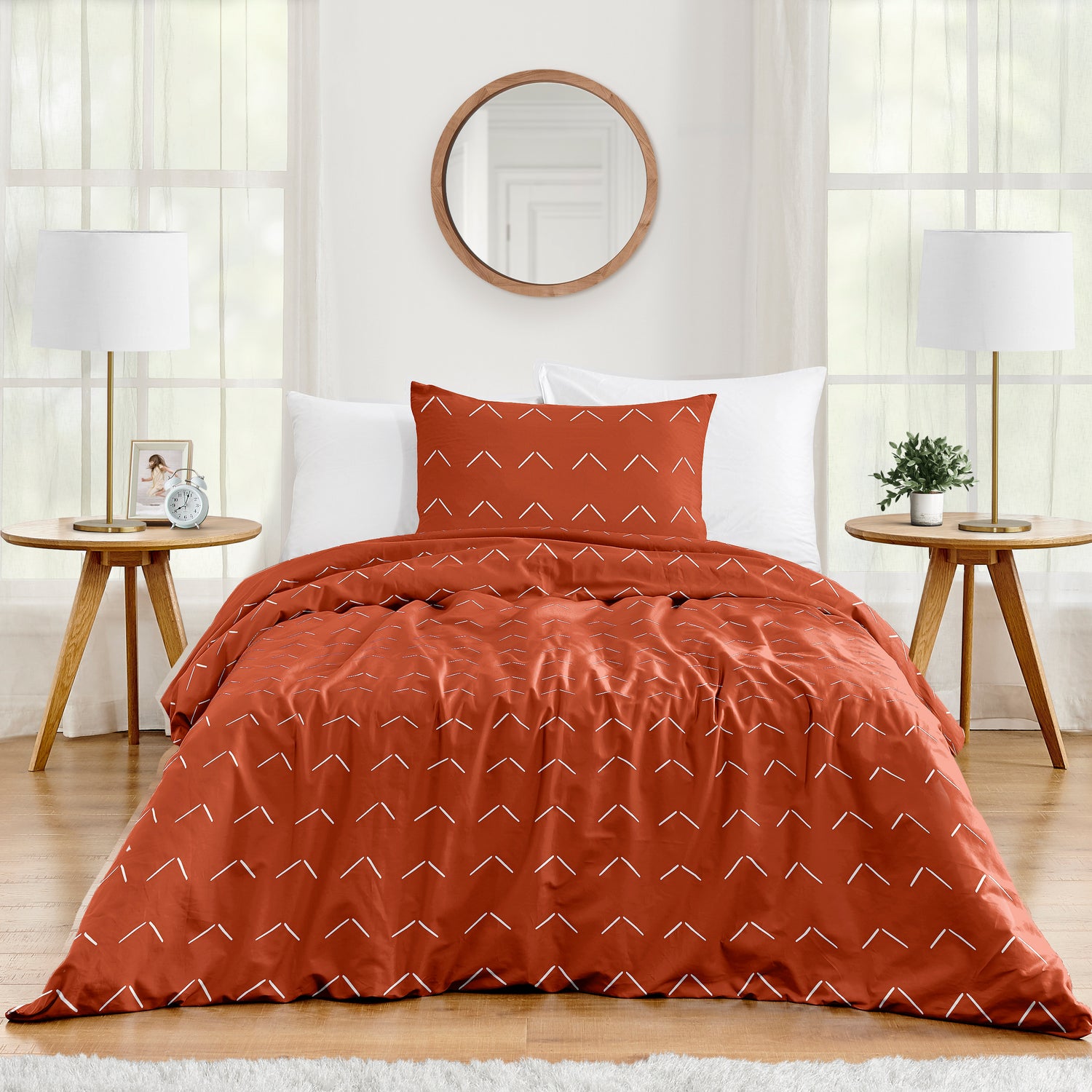 Diamond Tuft Orange Collection Twin Bedding