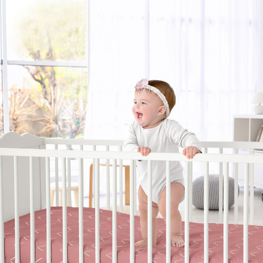 Diamond Tuft Mauve Pink Collection Crib Sheet