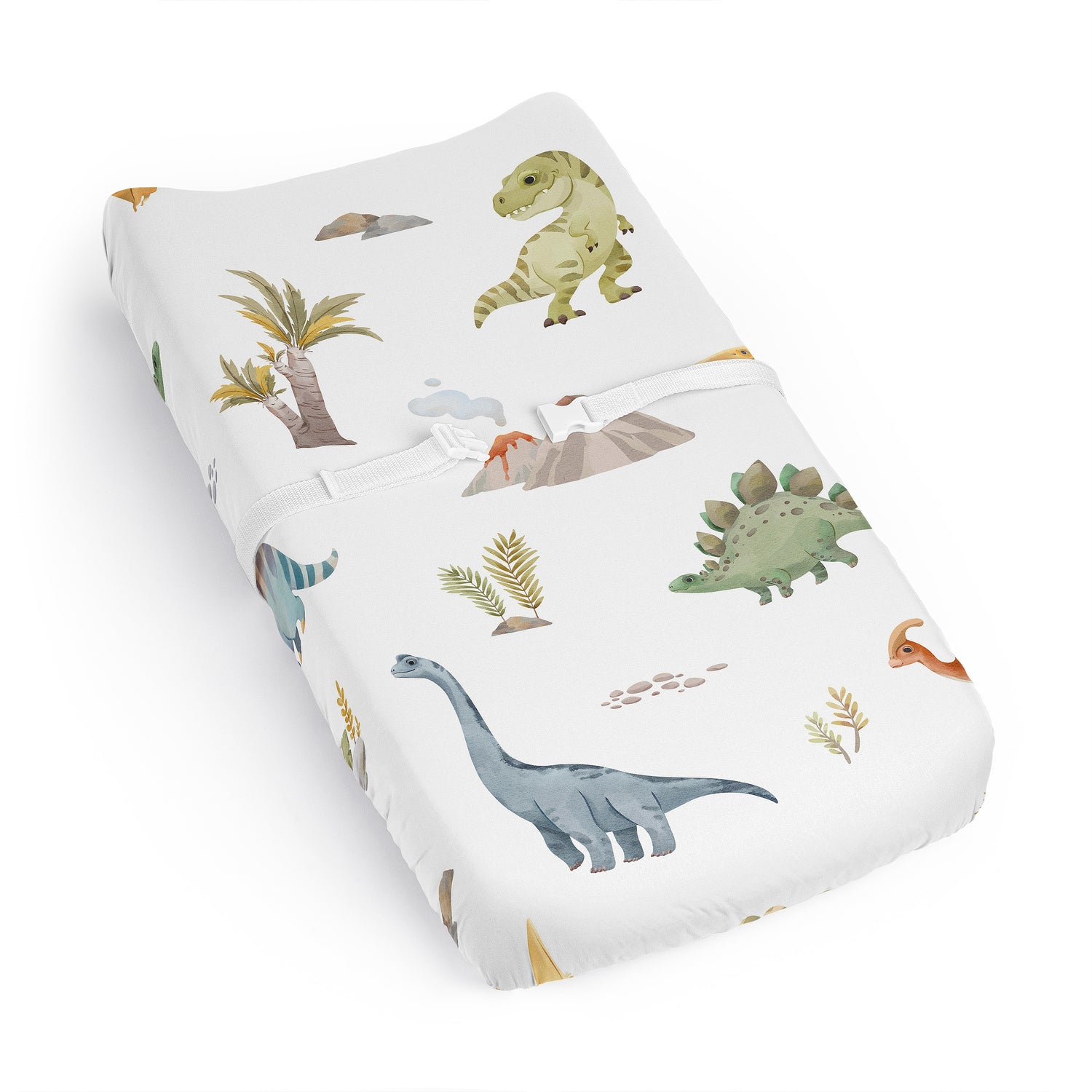 Watercolor Dinosaur Dino Collection Changing Pad Cover Sheet