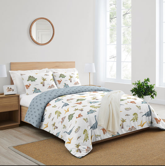 Watercolor Dinosaur Dino Collection Full/Queen Bedding