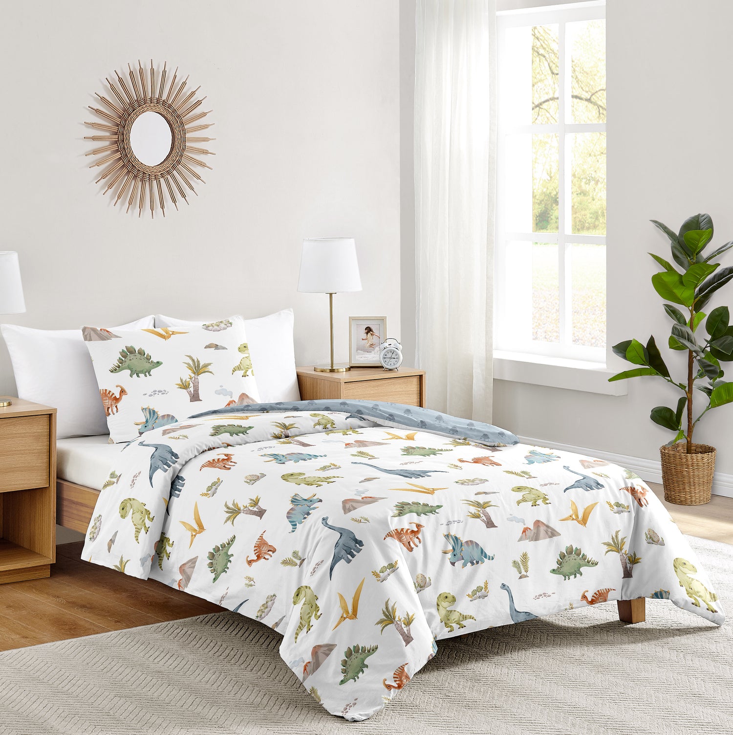 Watercolor Dinosaur Dino Collection Twin Bedding