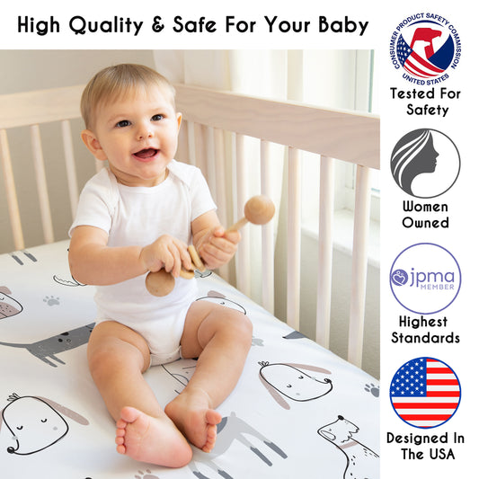 Cartoon Puppy Collection 3 Pack Crib Sheets