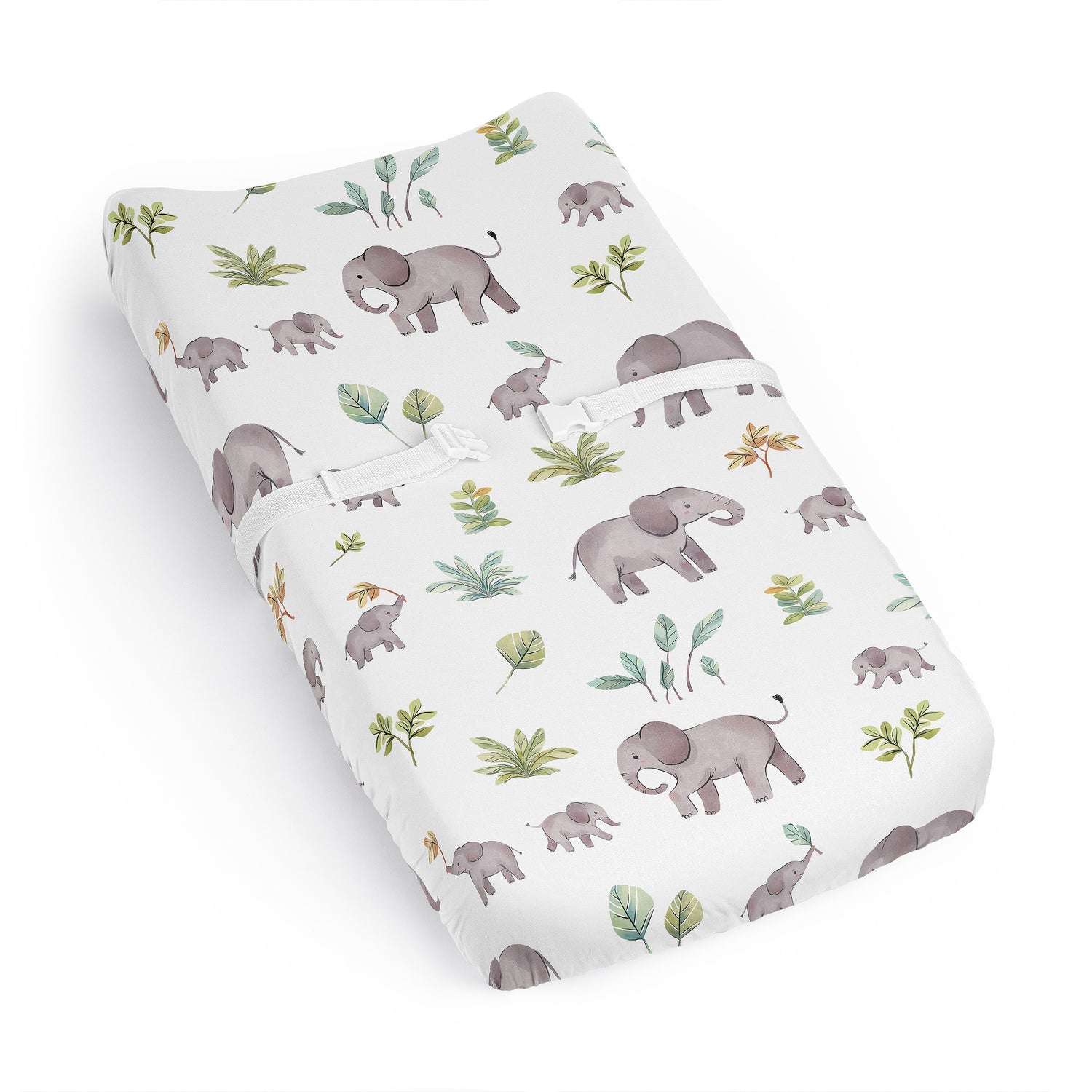 Watercolor Elephants Collection Changing Pad Cover Sheet