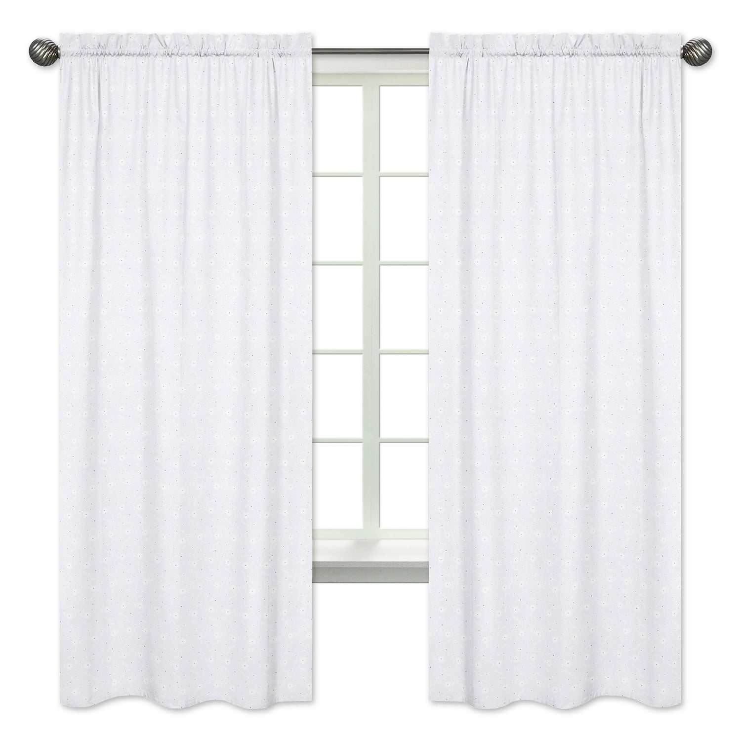 Eyelet White Collection Window Panels - Set of 2